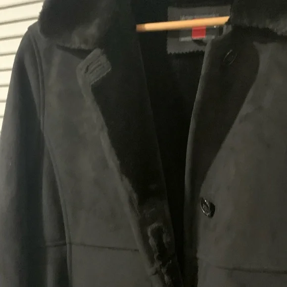 Gallery Faux Suede and Fur Long Coat - Picture 7 of 8